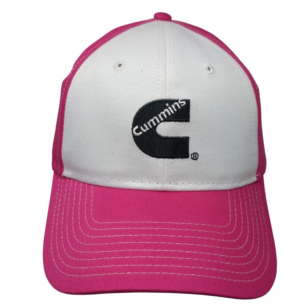 Cummins Strapback Baseball Cap Pink One Size Adjustable Embroidered BDA